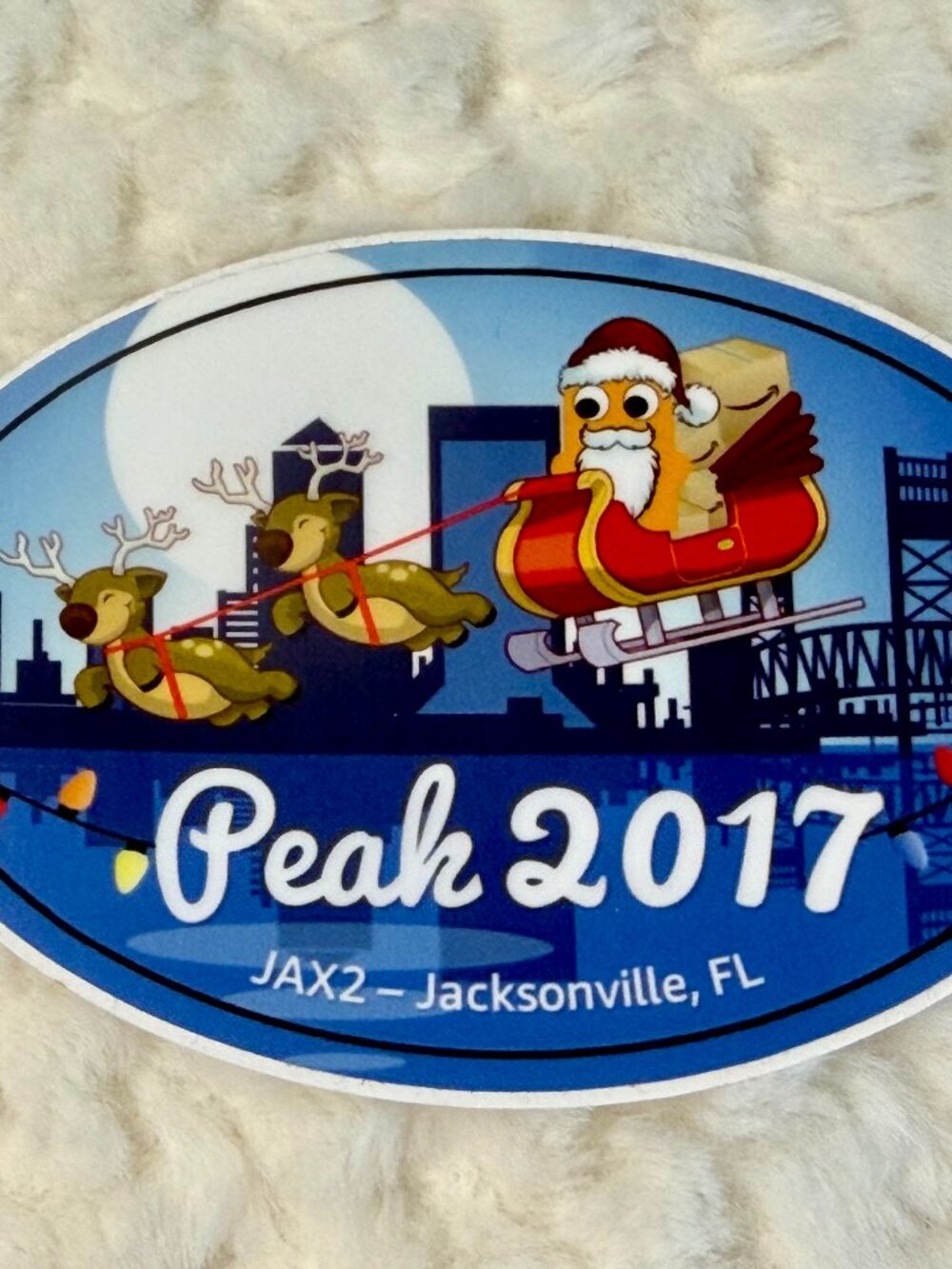 Amazon JAX2 Sticker- Santa Peccy over Jacksonville, FL